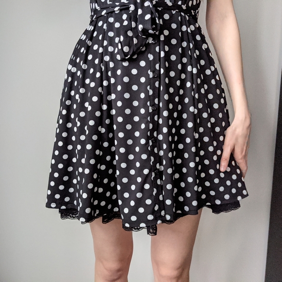 Guess Black and White Polka Dot Dress - Picture 3 of 5